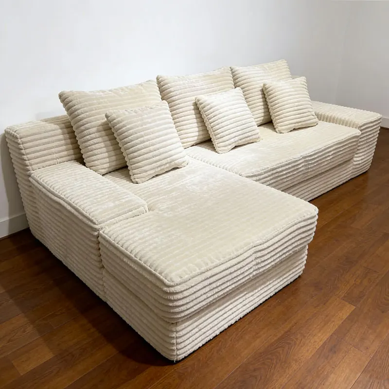 Modern Luxury Compressed Couch Corduroy Living Room Sofas And Seating Roll Bag Sponge Fabric Lazy Boneless Sofa Couchs Furniture