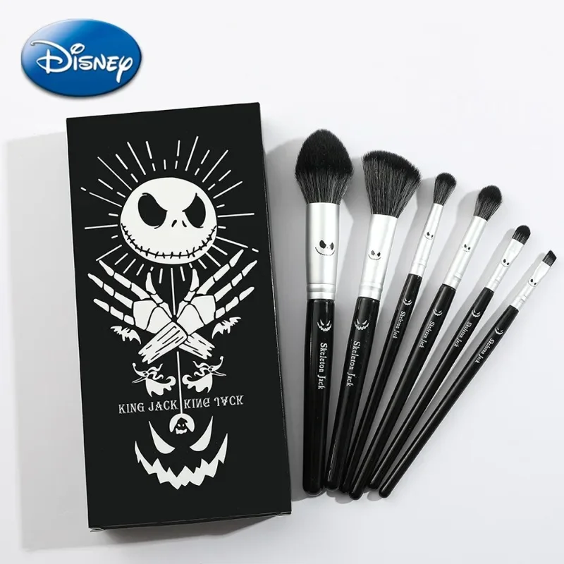 

The Nightmare Before Christmas Makeup Brush Cartoon Jack Skellington Eye Shadow Loose Powder Lipstick Makeup Tools Suit 6 Pieces