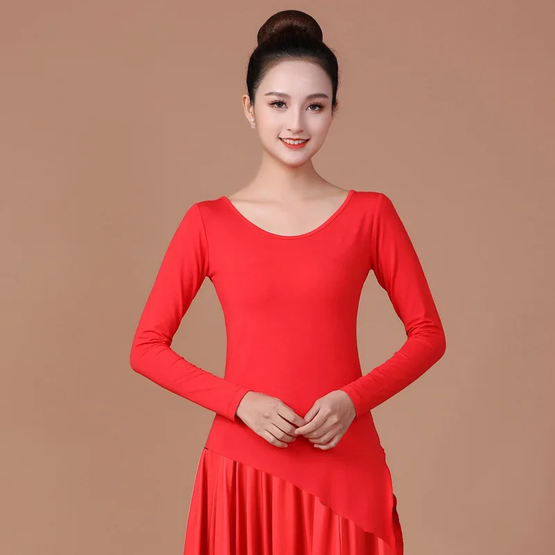 Square dance costume top, female ethnic style dance costume performance costume, single piece dance costume