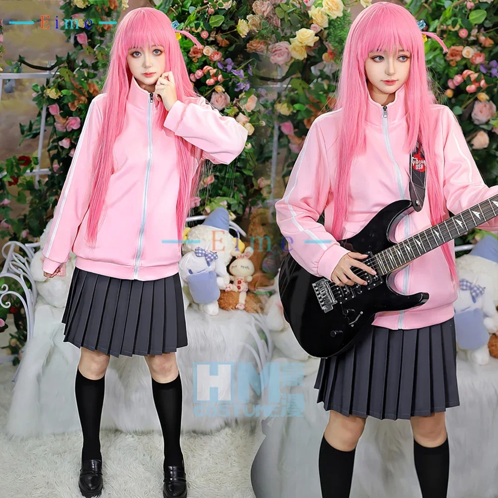 

Gotoh Hitori Cosplay Costume Anime Bocchi The Rock Cosplay Women Cute Party Suit Coat Skirts Halloween Uniforms Custom Made