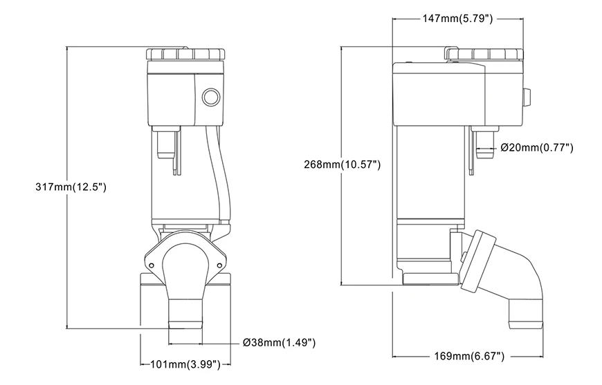 Easy-to-clean marine toilet flushes are interchangeable