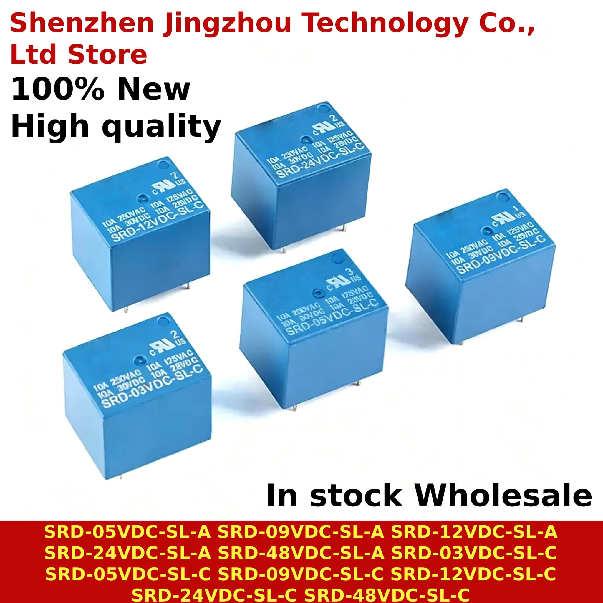 (10PCS) 100% New SRD-24VDC-SL-C SRD-05 06 09 12 24VDC-SL-C SL-A power relay 4 pins 5 pins 10A T73 In Stock