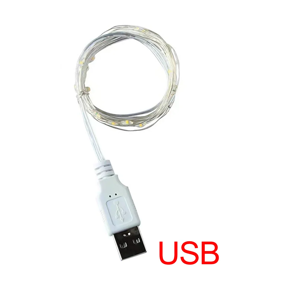 USB LED String Lights Led Copper Silver Wire  Fairy Lights Waterproof  5/10/20M Garland For Christmas Wedding Party Decoration