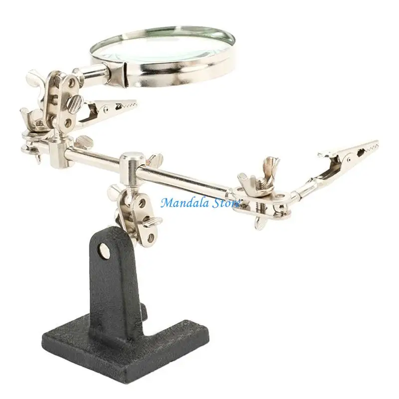 U2JC Helping Hands Magnifier with Dual Adjustable Clips in 2.5x