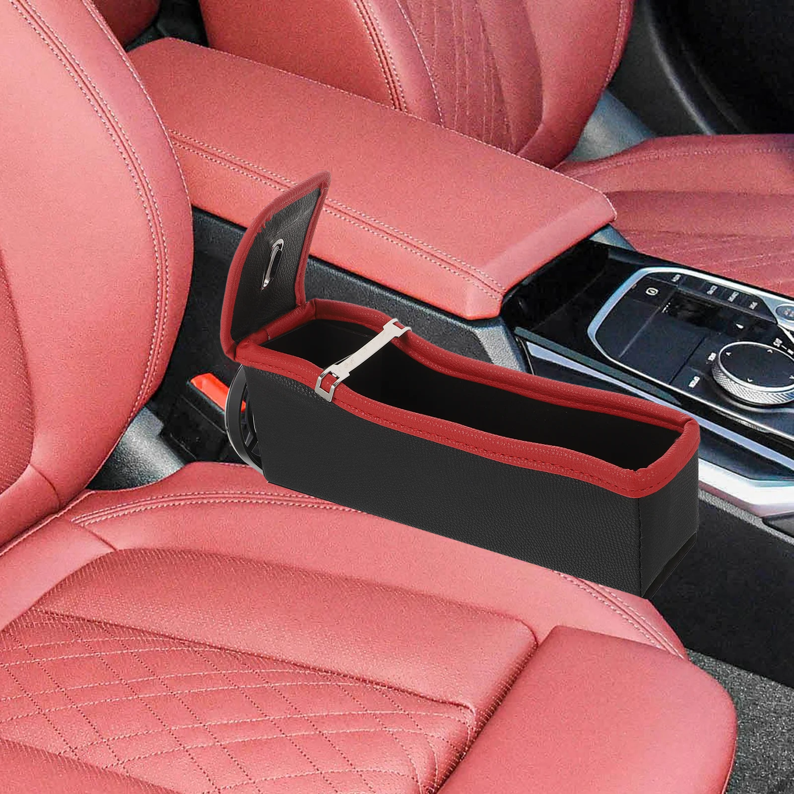 

Car Seat Storage Box Black Multifunction Cup Holder Gap Filler Case Coin Collector Tidy Solution Car Interior Organization