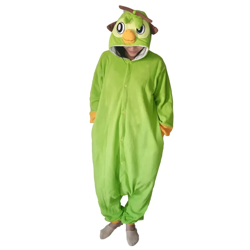 Grookey Onesie Cosplay Costume Fleece Pajamas Halloween One-Piece Kigurumi Full Body Pijama Anime Christmas Winter Sleepwear