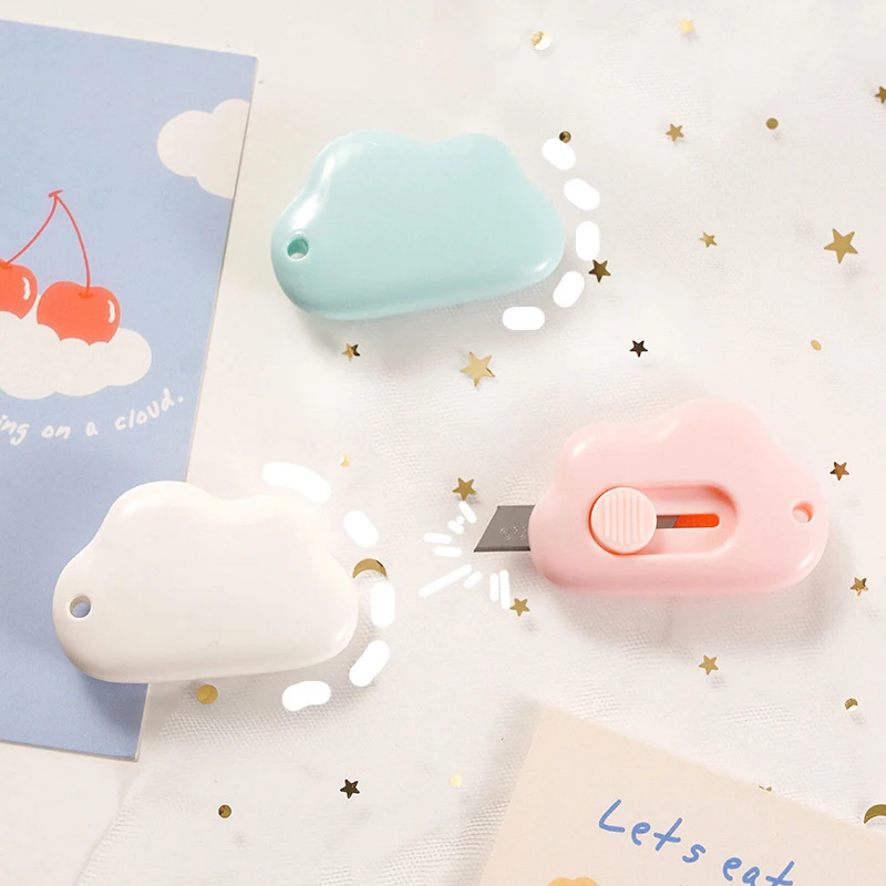 Mini Creative Cartoon Cloud Utility Knife Cute Retractable Knife Portable Mini Opener Paper Cutting Tools Student Stationery