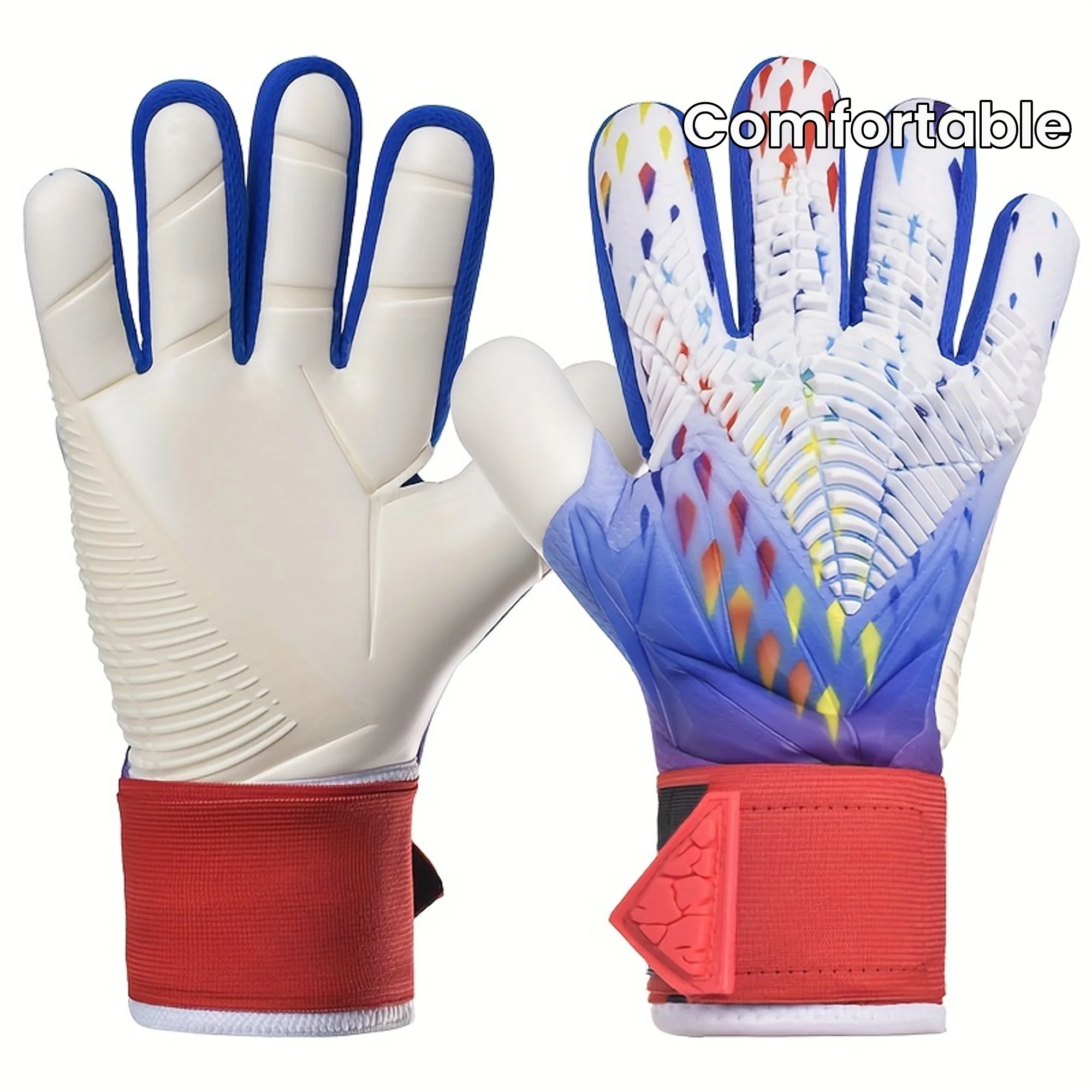 

1 Pair Soccer Goalkeeper Gloves - Latex with Straps Comfortable Goalie Gloves