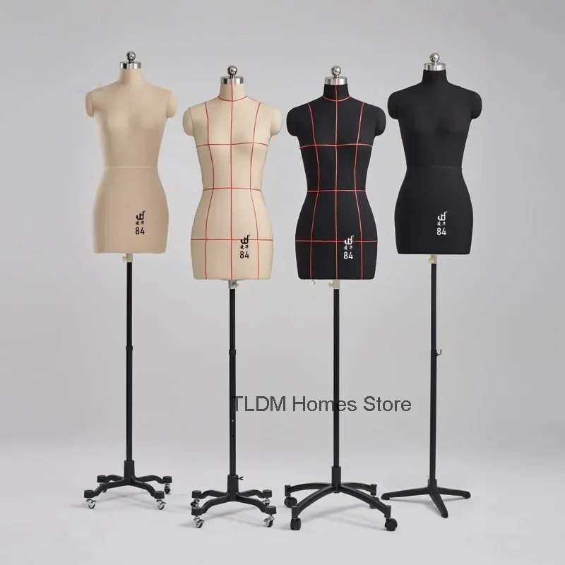 

Female Mannequins for Clothing Design Professional Bust Modeling Sewing Mannequins with Stand Metal Base Can Be Pinned D