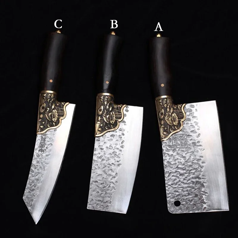 Set manual kitchen knife Longquan forging cutting knife household slicing knife small kitchen  cutting bone