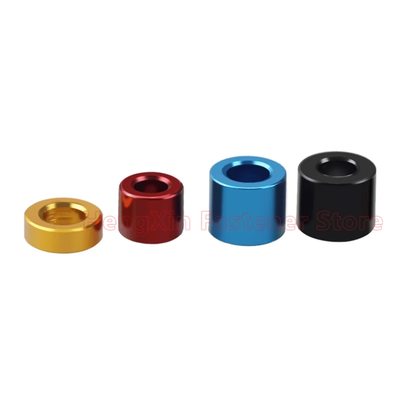 10/100pcs M3 Aluminum Bushing Washer Gasket Unthreaded Round Hollow Standoff Spacer Sleeve Anodizing Color OD 6mm Length 1-20mm