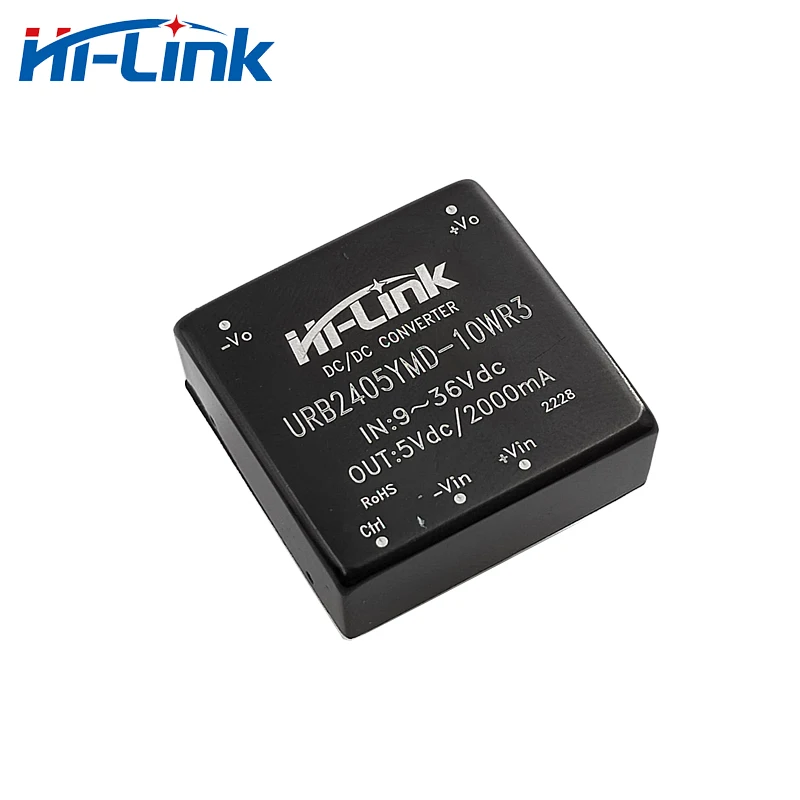 Hi-Link Hot Sale URB2405YMD-10WR3 Small Size 10W 24V to 5V 2A DC DC Converter Step Down Power Supply Module 91% Efficiency