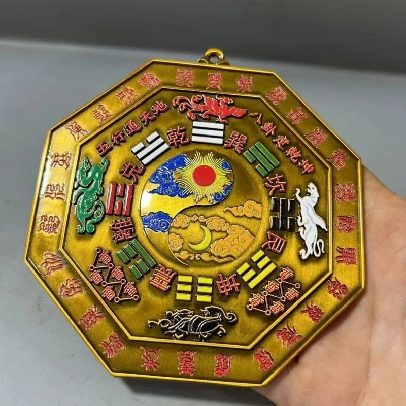 

Окрашенная подвеска-зеркало Багуа, украшение для домашних ворот, талисмана, растворимый дорожный смыв, балкон с острой угловой дверью для унитаза