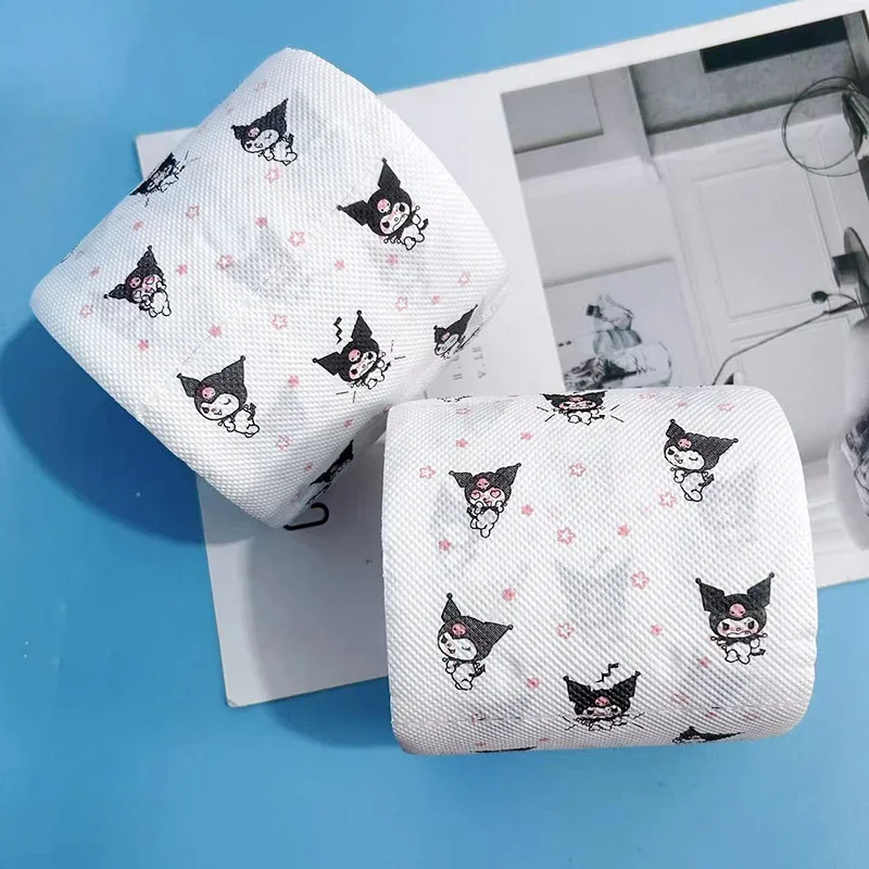 

Anime KTCat Kuromi Toilet Paper Kawaii Sanrio Printing Rolling Paper Cartoon Home Bathroom Toilet Paper Roll Tissue Gifts