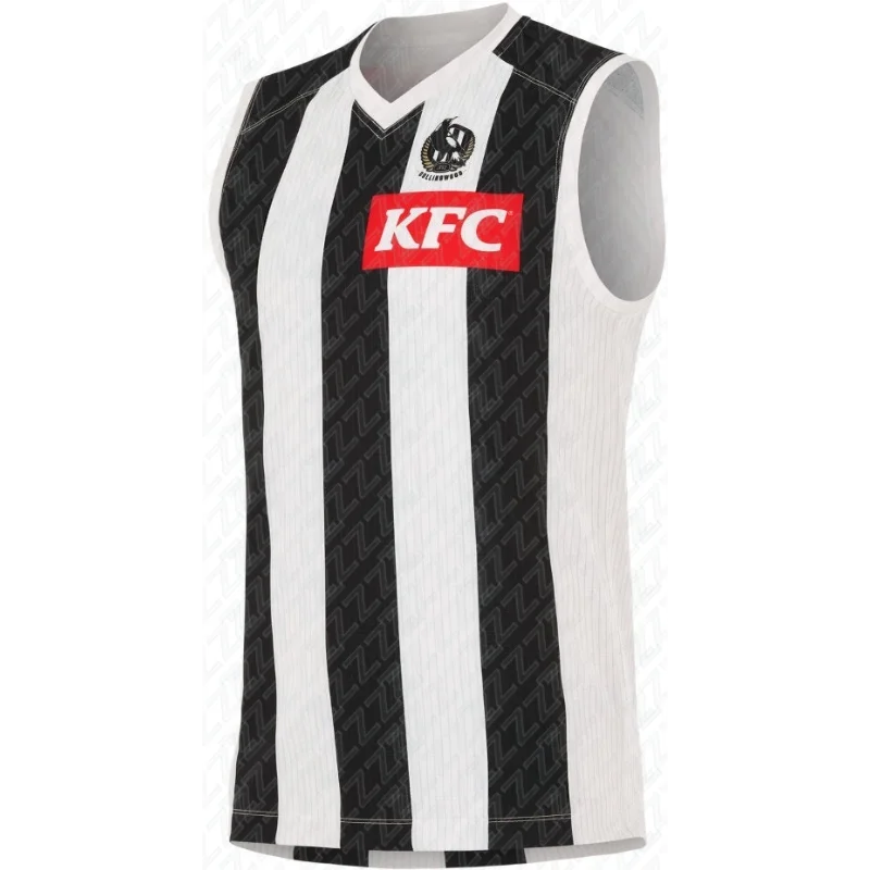 Collingwood Magpies, Youth Training Vest, Sports and Fitness Vest, Sleeveless Australian Football Jersey, Replica Team Uniform