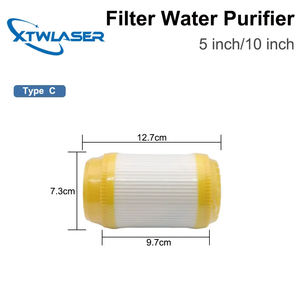 Filtro purificador de agua para enfriador lรกser de fibra, filtro de resina deionizada con lรกser de 5/10 pulgadas