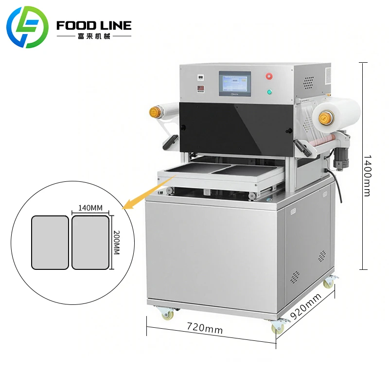 New Design Automatic Thermoforming Modified Atmosphere Packaging Machine Fresh Vegetable Continuous Map Tray Sealing Machine