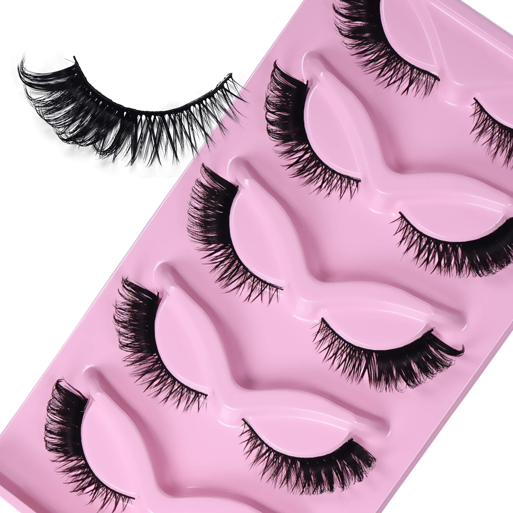 15 paires/3 paquets de cils oeil de chat cils longs Look oeil de chat cils vaporeux extrémité des yeux bande allongée faux cils épais