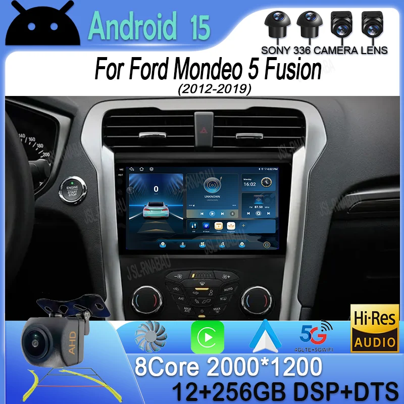 

Android 15 Carplay Auto 4G WIFI GPS For Ford Mondeo 5 Fusion 2012-2019 Car Radio Multimedia Player Video Stereo Head Unit 2din