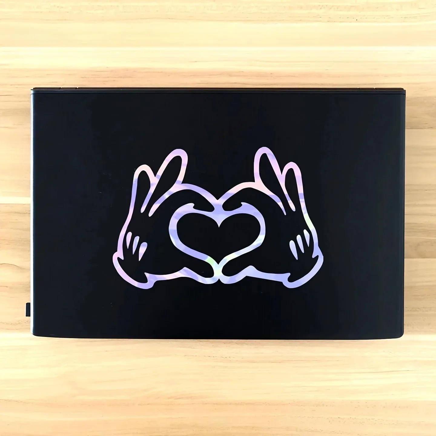 1pc legal dos desenhos animados mãos coração decalque-design romântico exclusivo para pertences-acessório de vinil durável à prova dwaterproof água