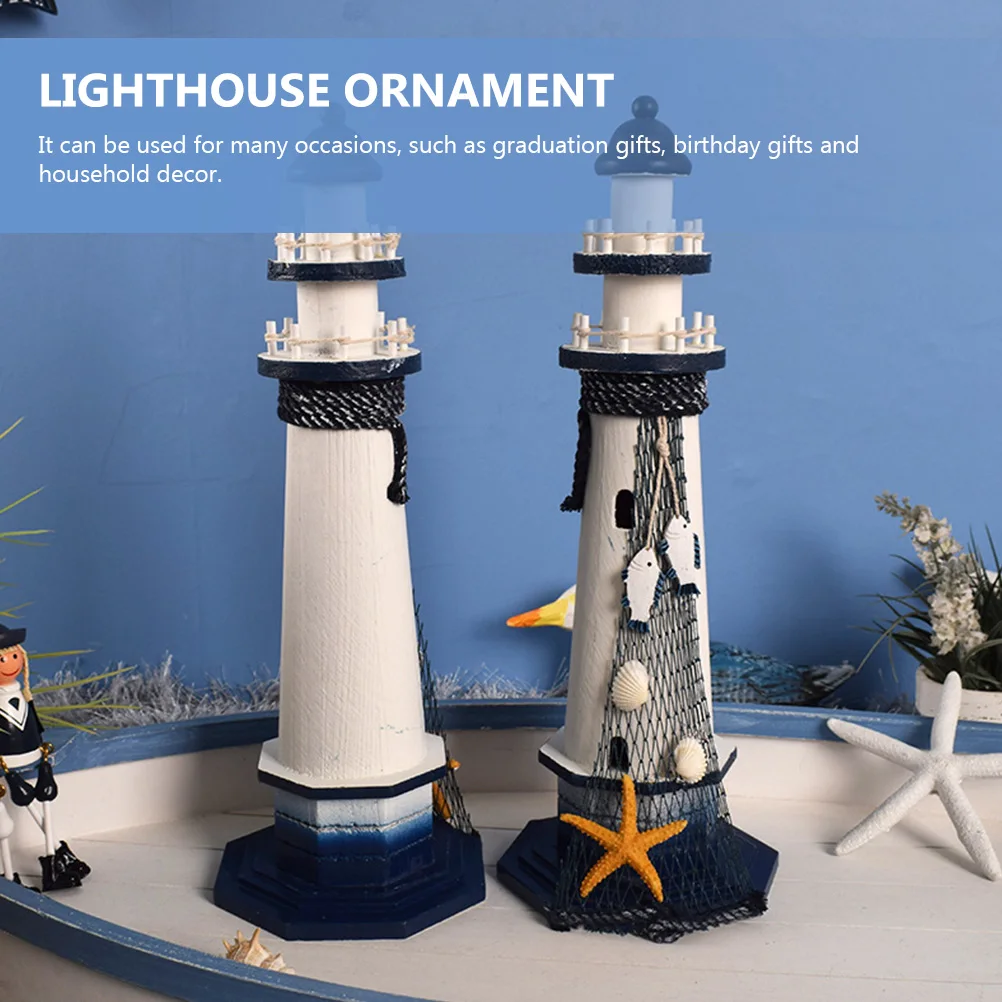 

Wooden Lighthouse Decor Unique Mediterranean Style Home Creative Adornments Coastal Theme Bedroom Kids Room Gifts