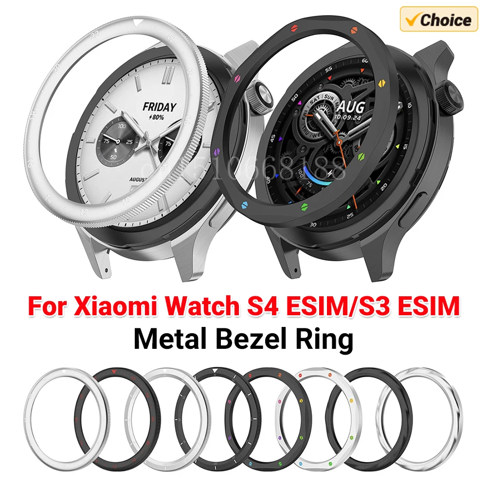 

Metal Bezel Replacement Case Cover Ring Tempered Film Metal Watch Bezel for Xiaomi Watch S4/S3 for Xiaomi Watch S4 ESIM/S3 ESIM