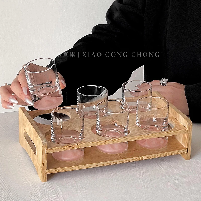 الوردي جبل الزجاج الأبيض كأس النبيذ مجموعة المنزل برواري كوب واحد ضوء الفاخرة الراقية كوب الخمور الصغيرة كوب الخمور القوي #3