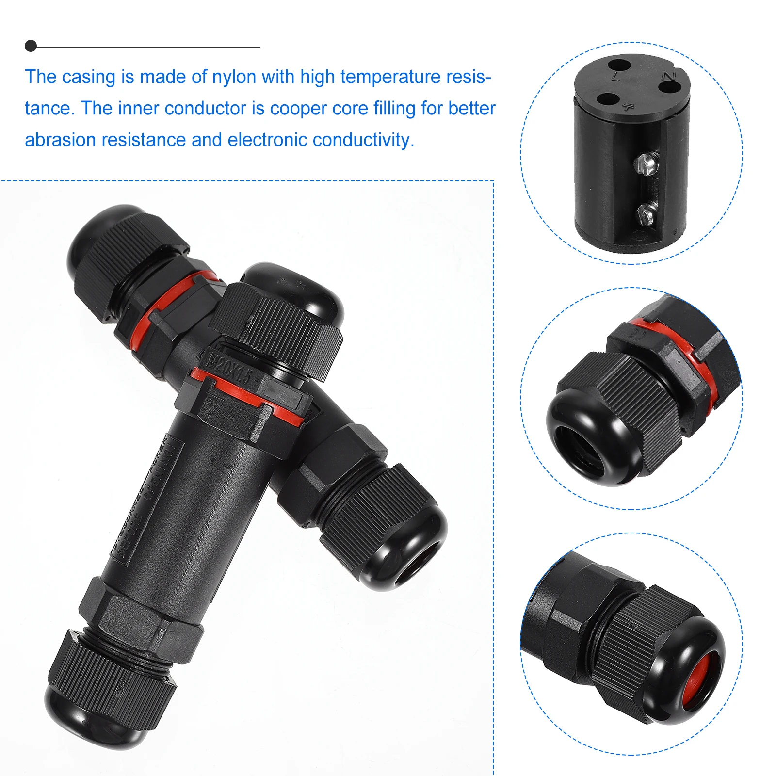 

4 шт., водонепроницаемая коробка, провод, уличные электрические разъемы для сращивания, светодиодный светильник, разъем электрического кабеля, соединительная втулка 3