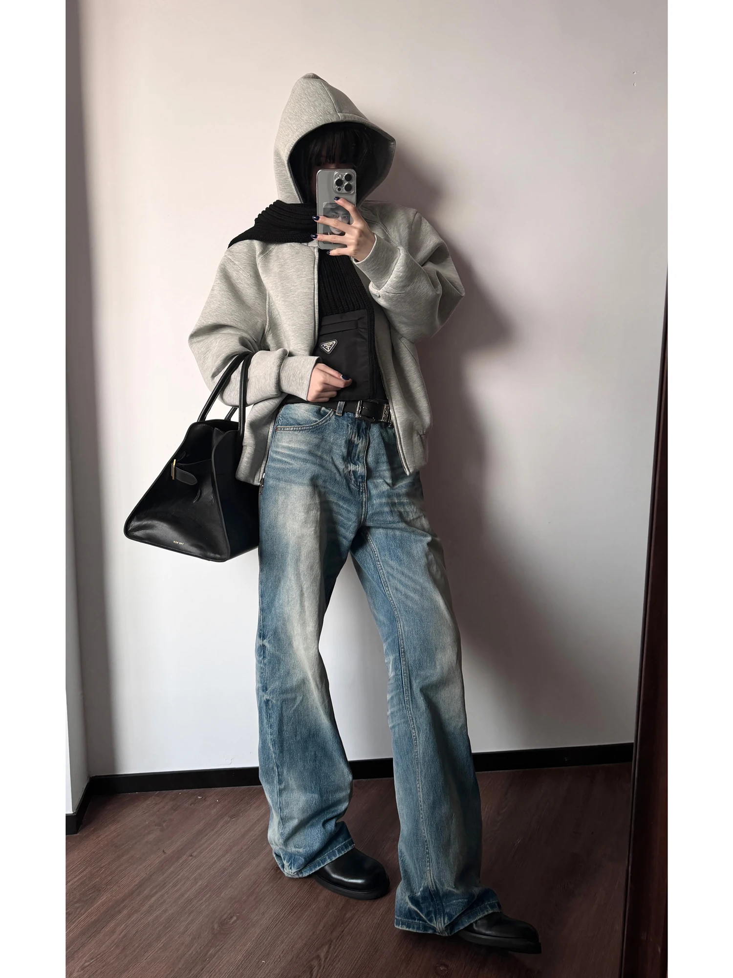 Taichiism High Waist Loose Fit Blue Denim Jeans Wave Pattern Natural  Vintage Style Casual Jeans for Teen Boys