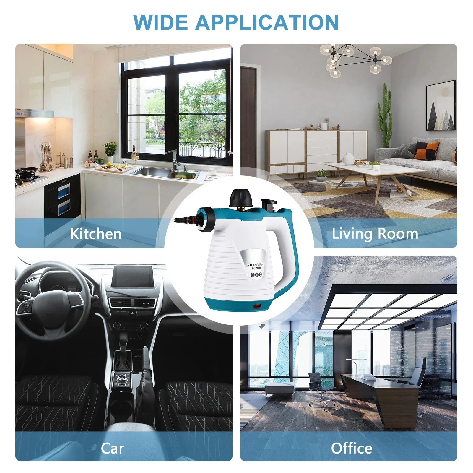 ماكينة تنظيف غطاء المطبخ متعددة الوظائف لإزالة التلوث، منظف المرحاض، منظف البخار المحمول لأرضيات السيارة المنزلية والبلاط