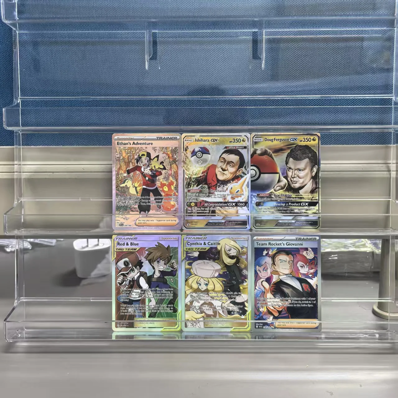 cartoes-de-colecao-pokemon-em-ingles-6-pecas-ishihara-doug-ferguson-giovanni-vermelho-azul-ethans-aventura-cynthia-jogo-classico-cartas-de-anime