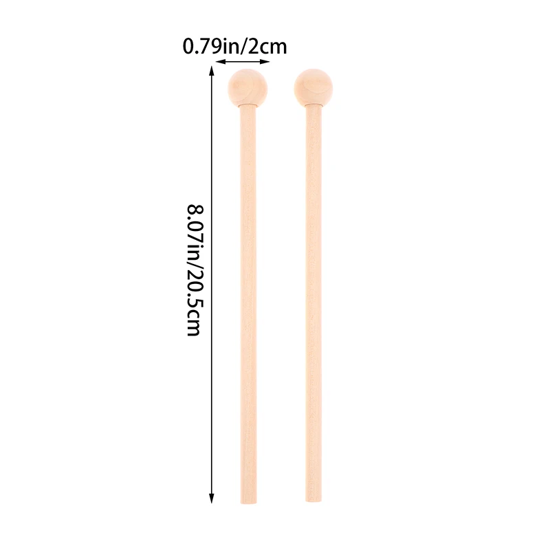 1Pair Martello a percussione in legno Bacchetta per batteria Xilofono professionale Marimba Mallet Bacchette Parti per percussioni Lunghezza 205MM