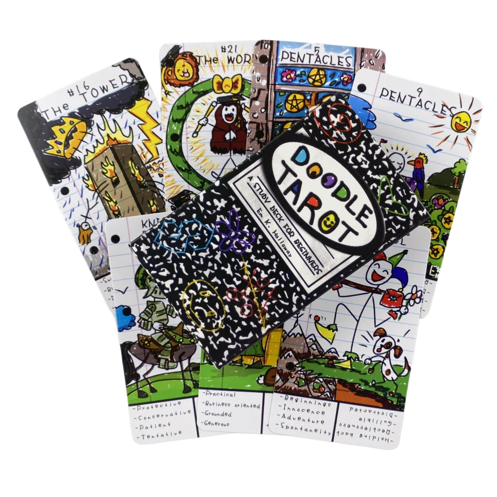 Doodle tarocchi A 78 studio Deck per principianti Deck Oracle English Visions divinazione Edition Borad Playing Games