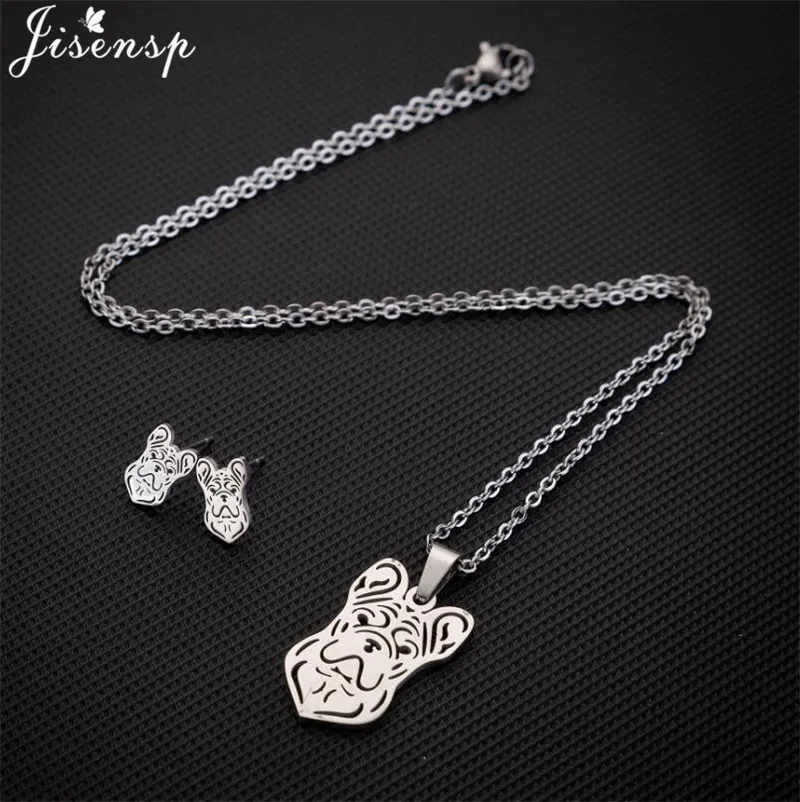 Vintage Stainless Steel Elephant Scarab Charm Necklace Women Cute Koala Tiger Jewelry Set Girls Animal Earring Accessories view 4
