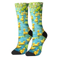 Happy Rubber Duck Playful Cartoon Socks Harajuku Anime Style Novelty Funny Cute Socks Unisex Gift Crazy Hip Hop Trend Socks