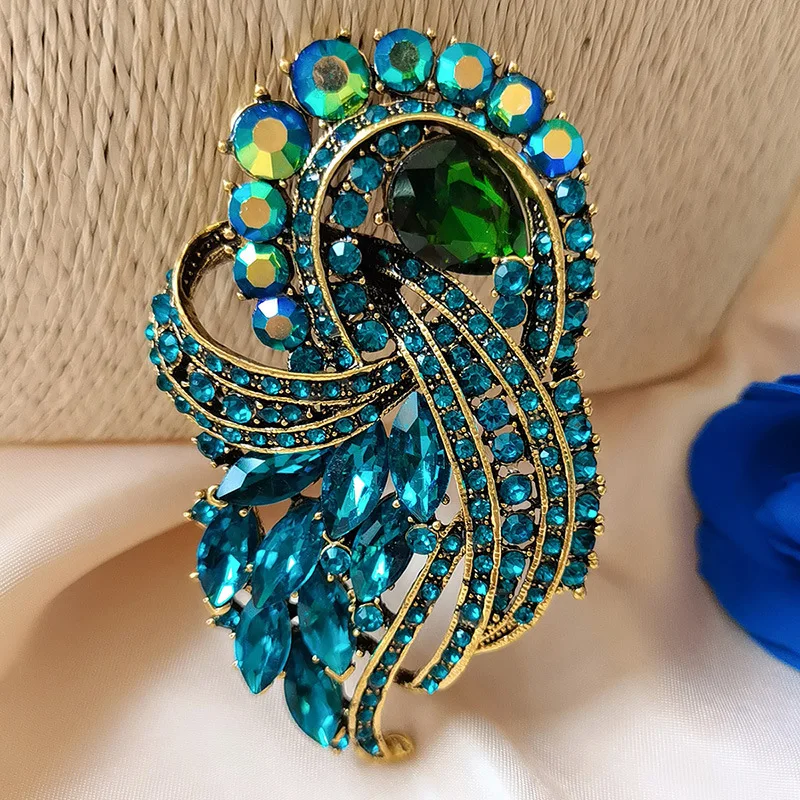 Luxury Bridal Dress Accessories High-end Crystal Full Rhinestone Floral Brooches Luxurious Flower Exquisite Brooch Corsage Pins