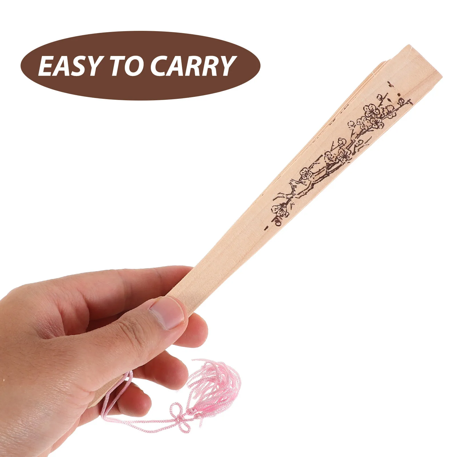 

Sandalwood Folding Vintage Wooden Collapsible Hand for Women Hollow Design Performance Stage Decorative Outdoor Lightweight
