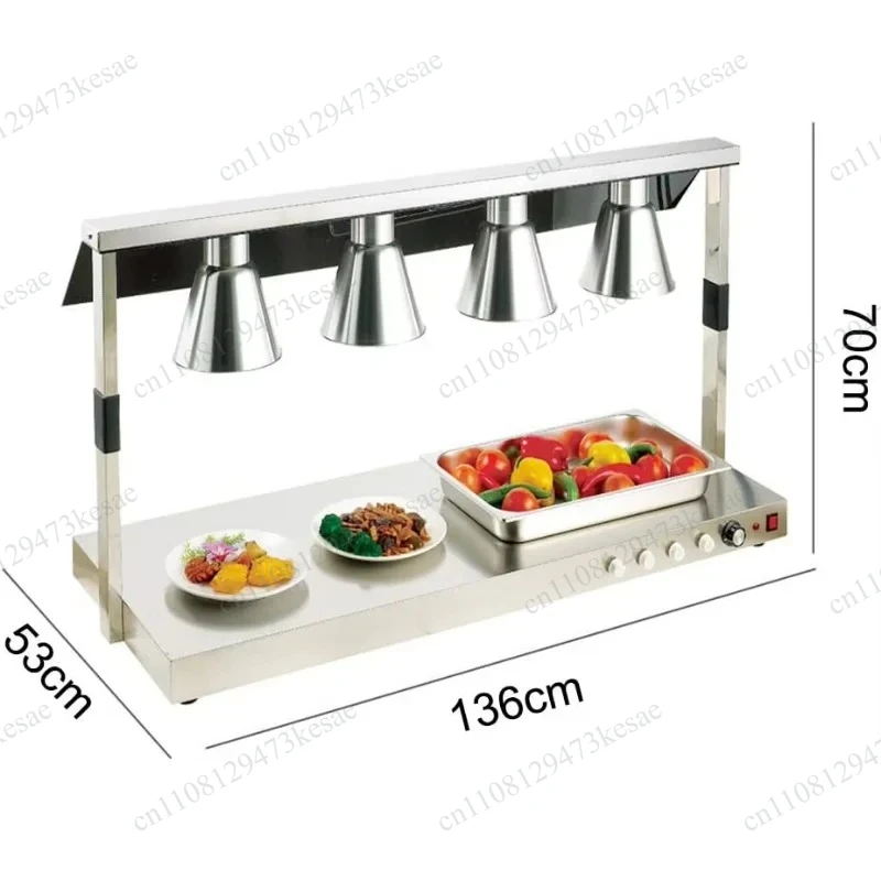 for Commercial Food Heat Lamp & Warming Station, Copper Finish Buffet Display Light, Restaurant Catering Equipment