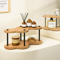 Wooden table top shelf Cup perfume cosmetics multi-layer storage rack Living room ins style sorting rack