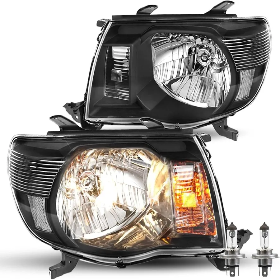 

Замена фары в сборе для Tacoma Pickup 20052011 года со встроенными лампочками, черным корпусом и прозрачным отражателем для улучшенного применения