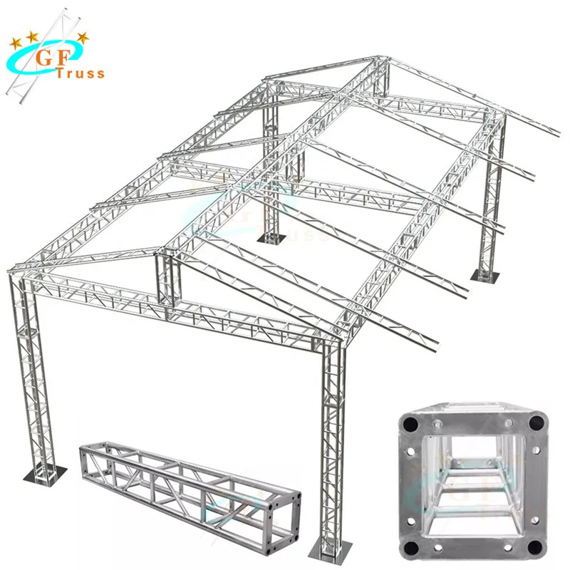 Silver/Black Color Exhibition Stage Square Screw/Bolt Truss  For Truss System