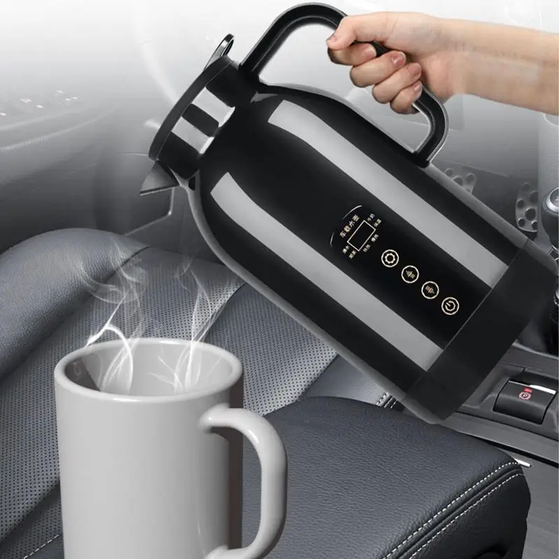 

Smart Car Heating Kettle 1150ml Car Travel Electric Heating Cup 12V/24V Electric Cup Food Grade Stainless Steel For Milk Drinks