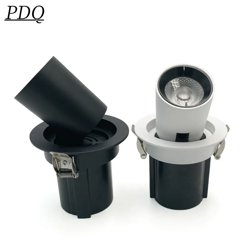 Recesso LED COB Spotlight para casa e negócios, lâmpada do teto, rotação esticável, 360 °, 7W, 10W, 12W, 15W, 18W, 20W, 24W, AC110V220V