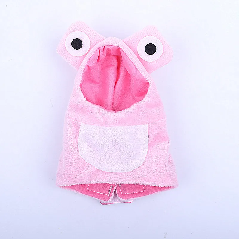 Funny Frog Shaped Birds Clothes Plush Flying Suit Parrots Costume Cosplay Outfit Winter Warm Hat Hooded Pet Bird Accessories