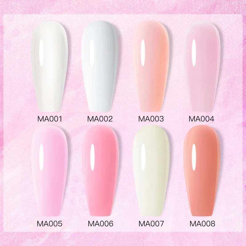 Gel de extensión de uñas con purpurina, 20ml, brillo rosa, extensión de Gel de Color puro, puntas postizas, adhesivo sin Alcohol para manicura duradera