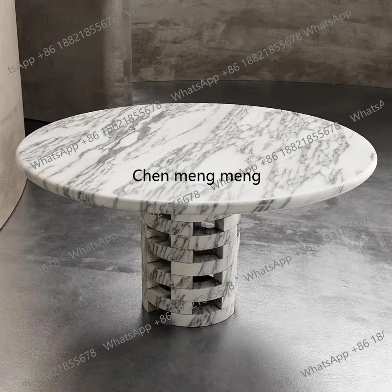 Round white marble dining table, home living room, high sense, French style, dining table E136