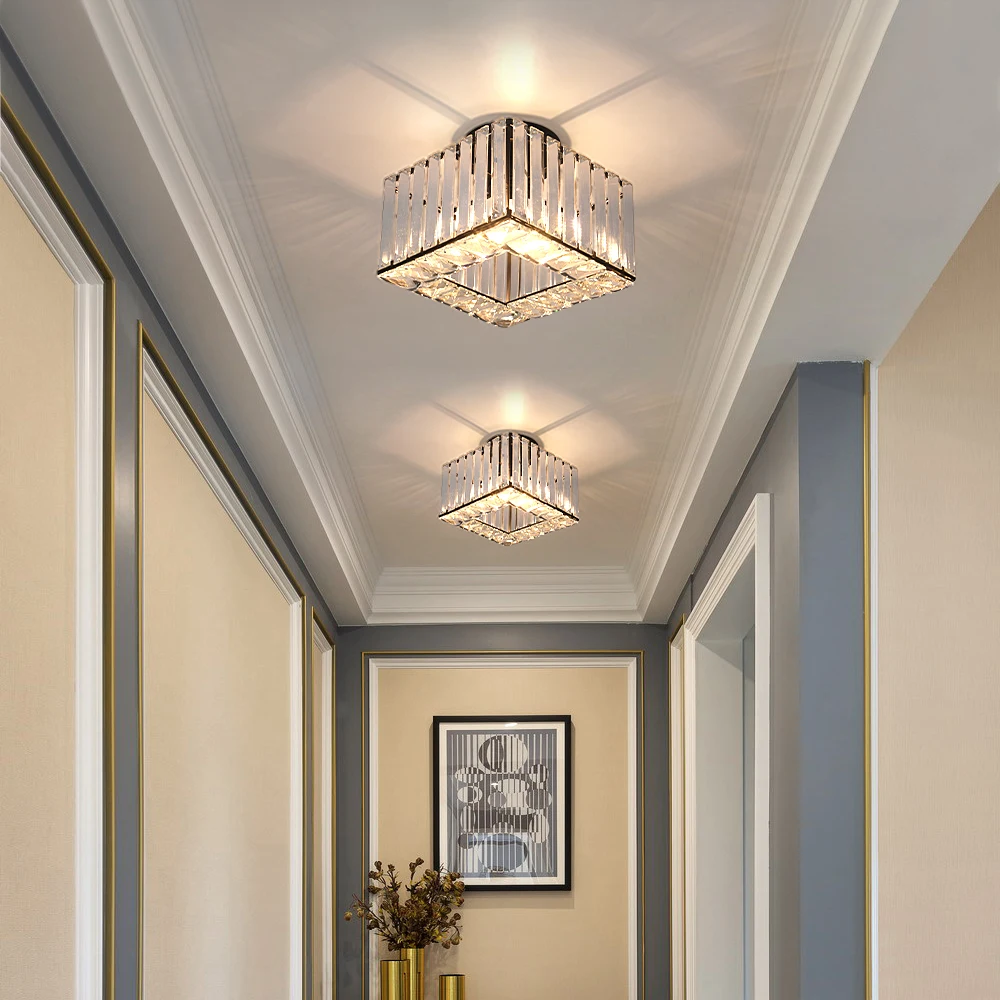Led Pendant Light Modern Crystal Chandelier Kitchen Island Ceiling Lamp Dining Table Lustre Aisle Home Decor Corridor Fixture