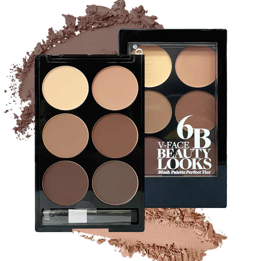 Highlighter Bronzer Palette - 6-Farben Matte Kontur-Bronzer-Palette Perfekte Tönung Mattes
