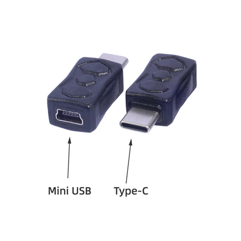 มินิ USB หญิงเพื่อพิมพ์ C ชายตัวแปลงอะแดปเตอร์แปลงสีดำสนับสนุนการชาร์จ 5V2A และการถ่ายโอนข้อมูล 480Mbps