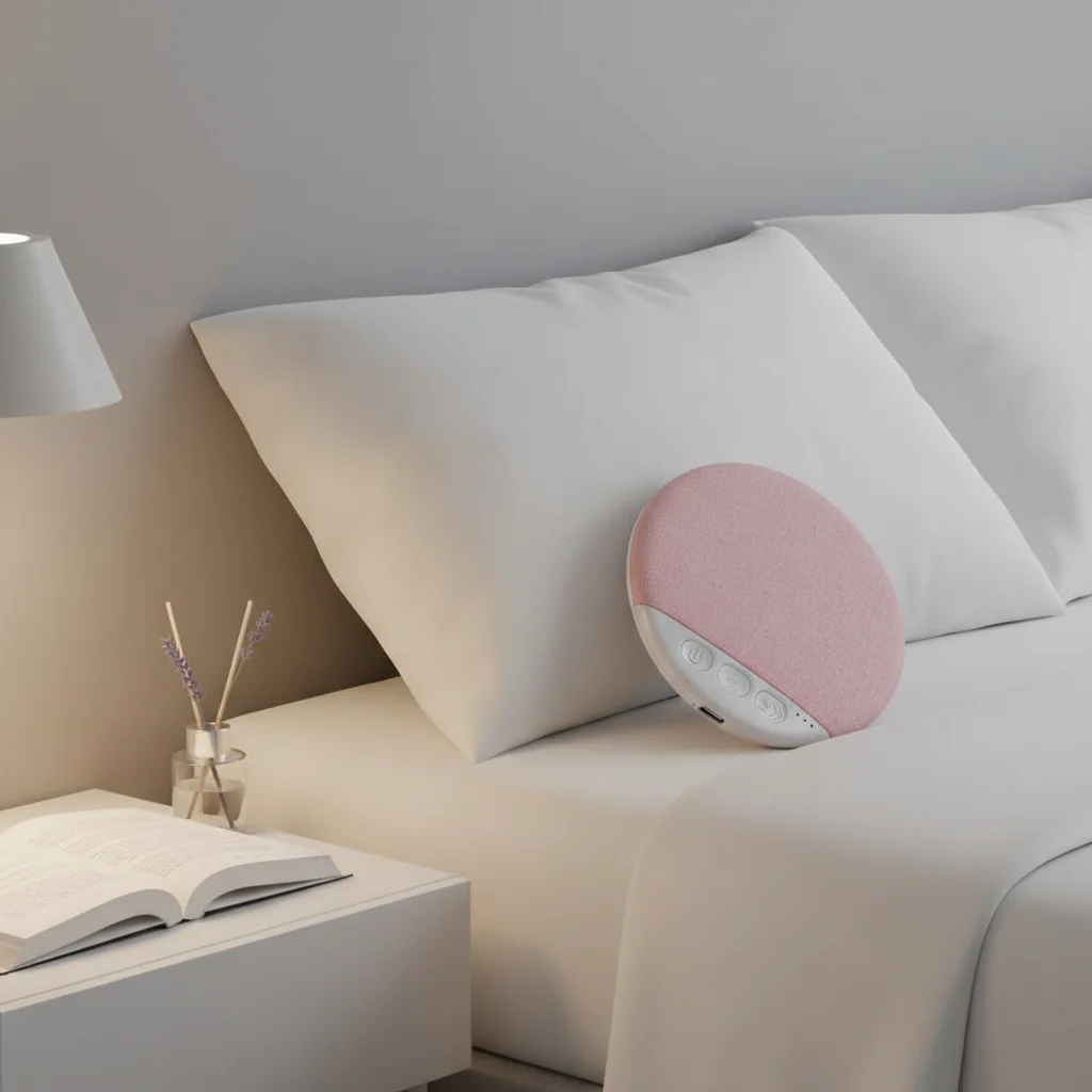 Almofada com Alto-falante de Condução Óssea Sem Fio Bluetooth 5.3, Som Estéreo, Máquina de Ruído Branco para Dormir Abaixo da Almofada, Auxílio para Insônia